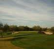 The sixth hole at the Raptor is a short par 4 with a small green at the Raptor course at Grayhawk Golf Club in Scottsdale, Arizona.