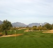 The 17th hole on the Cholla course at We-Ko-Pa Golf Club is a long, snaking par 5. 