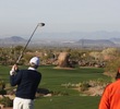 The par-5 third hole on the Monument Course at Troon North Golf Club features 