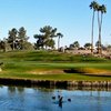 A view of green surrounded by water at Sunbird Golf Resort